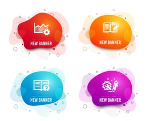Aufkleber - liquid badges. set of operational excellence, help and engineering documentation icons. engineering 