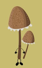 Mushrooms Character Magic Autumn Mushrooms For Children S Learning Or Logo For Your Design Or Mushroom Business.
