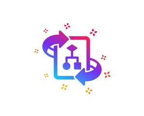 Poster - Technical algorithm icon. Project documentation sign. Dynamic shapes. Gradient design technical algorithm icon. Classic style. Vector