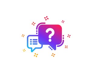 Aufkleber - Question mark icon. Quiz chat bubble sign. Dynamic shapes. Gradient design question mark icon. Classic style. Vector