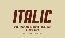 Stock Vector Italic Narrow Sans Serif Font