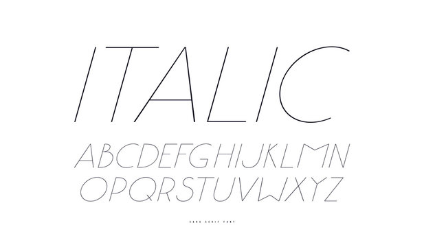 Italic sans serif font in classic style