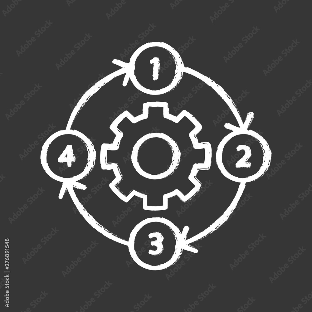 Stock-Vektorgrafik „Process diagram chalk icon. PFD. Flowsheet ...