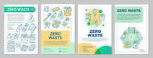 Zero Waste Lifestyle Brochure Template Layout. Eco-friendly Flyer, Booklet, Leaflet Print Design With Linear Illustrations. Vector Page Layouts For Magazines, Annual Reports, Advertising Posters