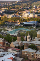 Poster - tbilisi churches and peace bridge at dawn