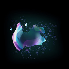 Poster - bursting soap bubbles process stage vector illustration