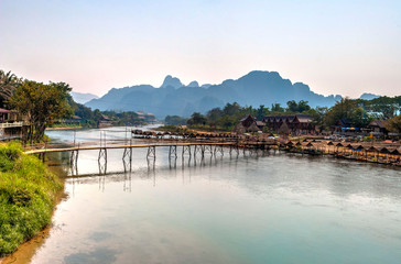 Vang Vieng with the river, Laos