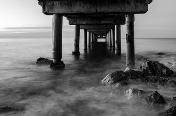 Early hours of daylight on the beach of Marbella on the Costa de Sol (Malaga) Spain