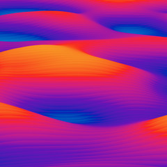 Poster - abstract colorful wavy background in bright rainbow colors.