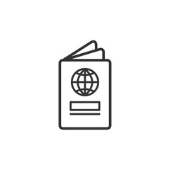 Aufkleber - Passport icon template black color editable. Passport symbol vector sign isolated on white background. Simple logo vector illustration for graphic and web design.