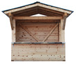© Uros Petrovic - Wooden market stand stall made of raw wooden beams isolated on white