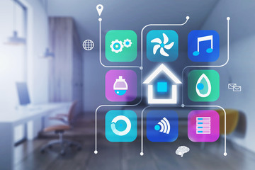 Poster - Smart home interface in living room