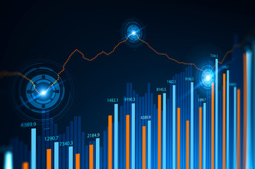 Digital graphs and bar charts HUD interface