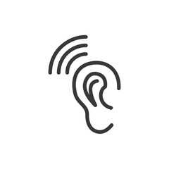 Poster - Ear icon template black color editable. hearing symbol vector sign isolated on white background. Simple logo vector illustration for graphic and web design.