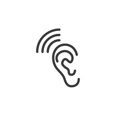 Poster - Ear icon template black color editable. hearing symbol vector sign isolated on white background. Simple logo vector illustration for graphic and web design.