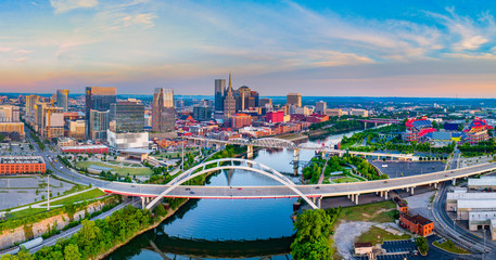 Canvas Print - Nashville Tennessee TN Drone Skyline Aerial