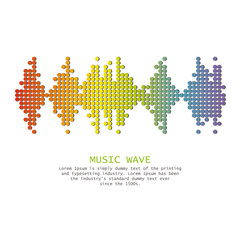 Poster - Wave music logo with shadow on white