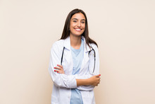 Young Doctor Woman Over Isolated Background Laughing