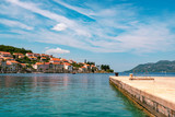 Fototapeta  - Picturesque view of quay in Korcula town, Croatia