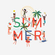 © Mascha Tace - Summer design element with happpy people