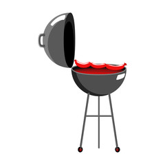 Poster - Isolated barbecue grill with sausages - Vector illustration