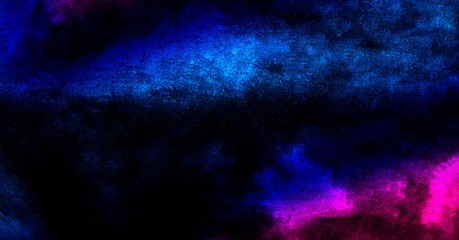 vivid ink textured blue, pink and purple color canvas for modern design. aquarelle smeared abstract 