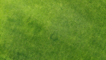 Aerial. Green Grass Texture Background. Top View From Drone.