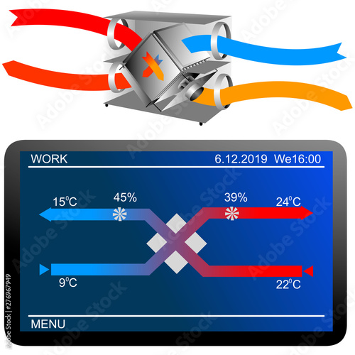 Fotografía Recuperator - controlled by the tablet application (air recuperation at home - a