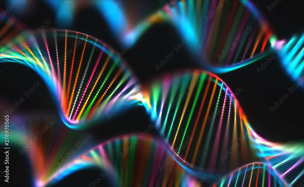 DNA Genetic Code Colorful - obrazy, fototapety, plakaty 