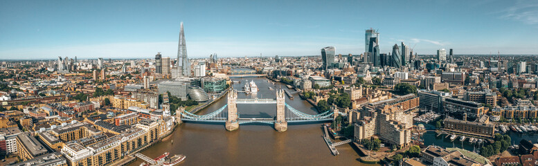 Wall Mural - tower bridge in london, the uk. bright day over london. drawbridge opening. one of english iconic sy