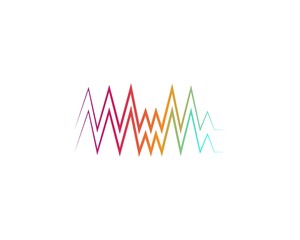 Wall Mural -  sound wave ilustration logo vector icon template