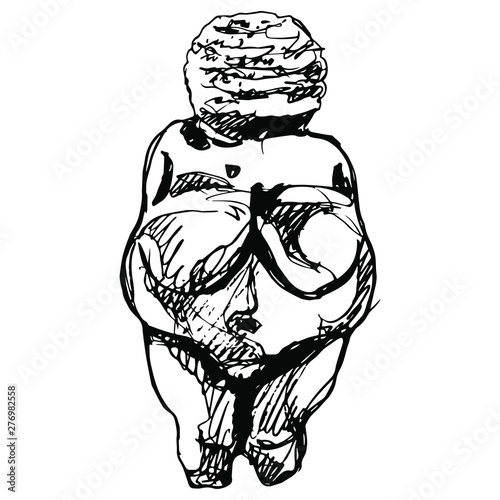 Venus of Willendorf. Paleolithic female sculpture. Great Mother goddess