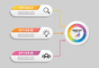 © agny_illustration - Vector Infographic Design Template with 3 Options Steps and Marketing Icons can be used for info graph, presentations, process, diagrams, annual reports, workflow layout