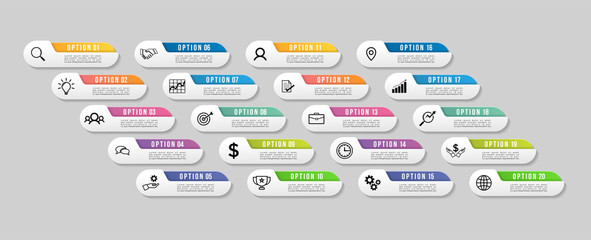 Poster - Vector Infographic Design Template with Options Steps and Marketing Icons can be used for info graph, presentations, process, diagrams, annual reports, workflow layout