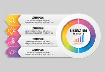 Poster - Vector Infographic Design Template with Options Steps and Marketing Icons can be used for info graph, presentations, process, diagrams, annual reports, workflow layout