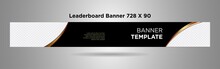 Leaderboard Banner 728x90 Black Gold Simple Design Vector-04