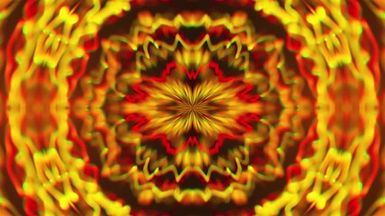 Poster - Abstract symmetry kaleidoscope like Mandala ornament, 3d rendering backdrop, computer generating background