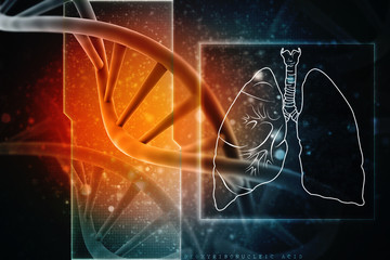 Poster - 3d render of dna structure, abstract background