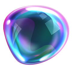 Poster - soap bubble deformed from blowing wind