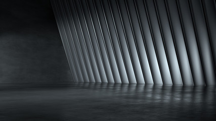 Empty dark abstract modern concrete interior. 3D illustration. 3D rendering.