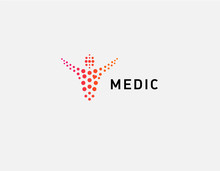Creative Abstract Logo Man And Circles Medical Center Health Minimalism