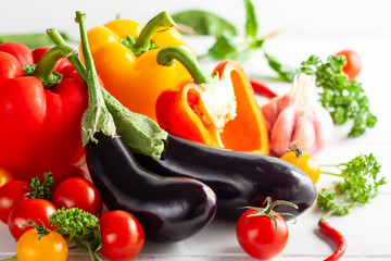 Various types of fresh vegetables