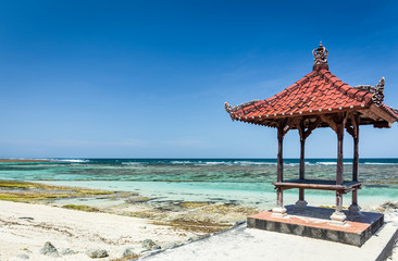 Sticker - Traditional hut on balinese beach