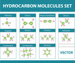hydrocarbon molecules set. on white background hydrocarbon molecules set. infographics