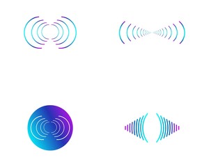 Wall Mural - sound wave ilustration logo vector icon template