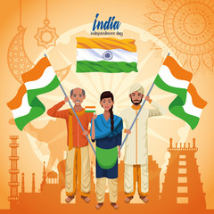 Wall Mural - India independence day card