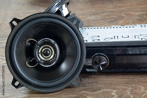 Fotomural Car audio system.Car music.
