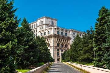 Palace of the Parliament in Bucharest, capital of Romania. This building is a second largest building on the world, and largest parliament.