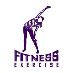 Wall Mural - Design Woman fitness exercise logo vector. Gymnastics Active and healthy Logo. Sexy body vector. Crossfit and zumba dancing. silhouette