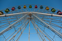 Ferris Wheel Ride At County Fair.